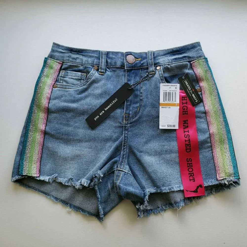 Dollhouse NWT Junior High Waisted Denim Shorts - Picture 4 of 9